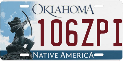 OK license plate 106ZPI