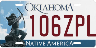 OK license plate 106ZPL