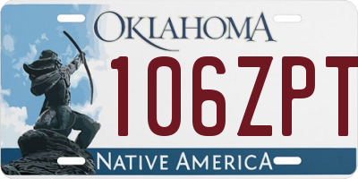 OK license plate 106ZPT