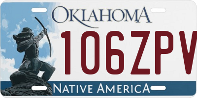 OK license plate 106ZPV