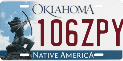 OK license plate 106ZPY