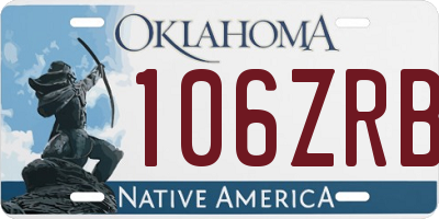 OK license plate 106ZRB
