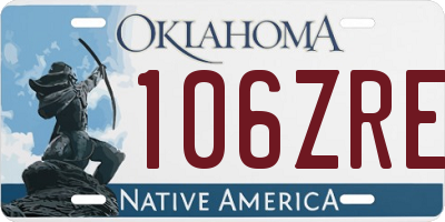 OK license plate 106ZRE
