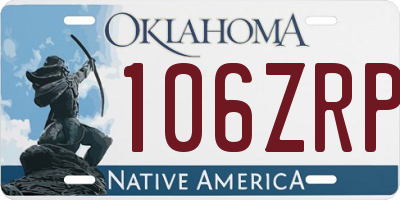 OK license plate 106ZRP
