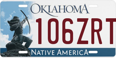 OK license plate 106ZRT