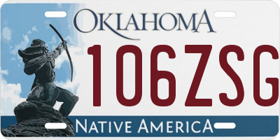 OK license plate 106ZSG