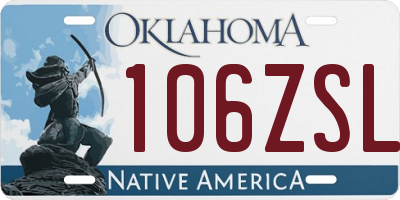 OK license plate 106ZSL
