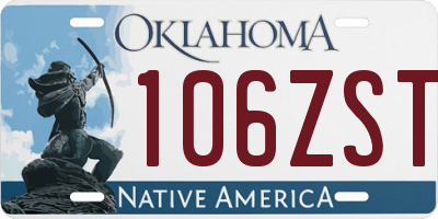 OK license plate 106ZST