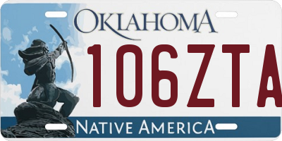 OK license plate 106ZTA