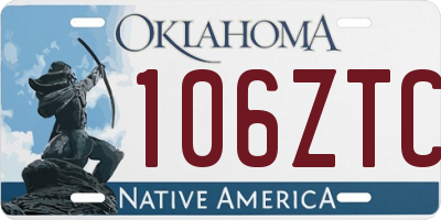 OK license plate 106ZTC