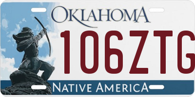 OK license plate 106ZTG