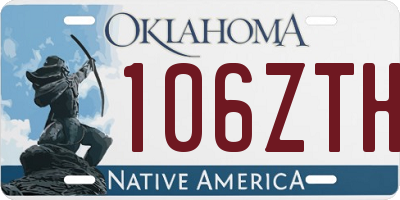 OK license plate 106ZTH