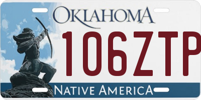 OK license plate 106ZTP