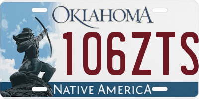 OK license plate 106ZTS