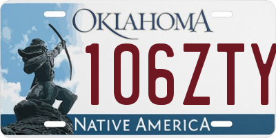 OK license plate 106ZTY