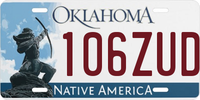 OK license plate 106ZUD