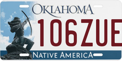 OK license plate 106ZUE