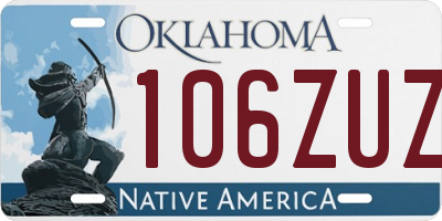 OK license plate 106ZUZ