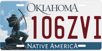 OK license plate 106ZVI