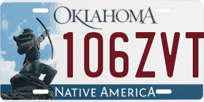 OK license plate 106ZVT