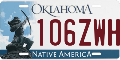 OK license plate 106ZWH