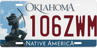 OK license plate 106ZWM