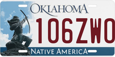 OK license plate 106ZWO