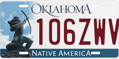 OK license plate 106ZWV