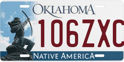 OK license plate 106ZXC