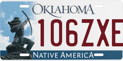 OK license plate 106ZXE