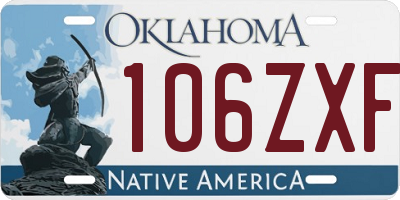 OK license plate 106ZXF