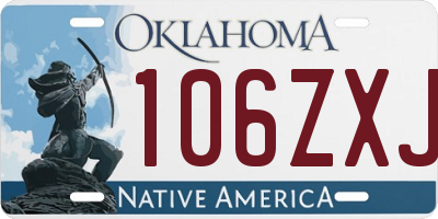 OK license plate 106ZXJ