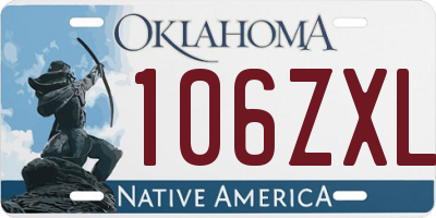 OK license plate 106ZXL