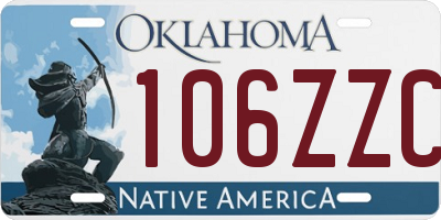OK license plate 106ZZC