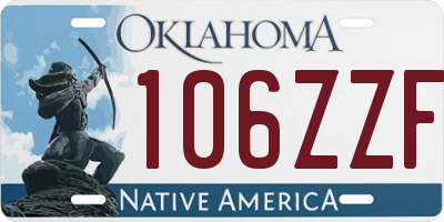 OK license plate 106ZZF