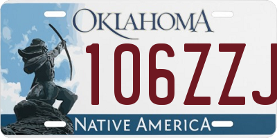 OK license plate 106ZZJ