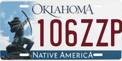 OK license plate 106ZZP