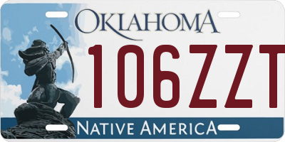 OK license plate 106ZZT