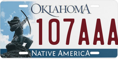 OK license plate 107AAA