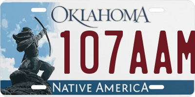 OK license plate 107AAM