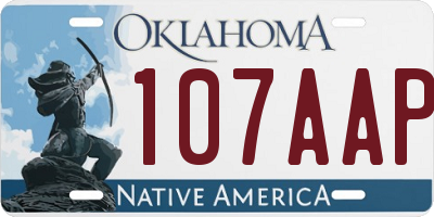 OK license plate 107AAP