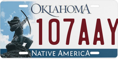 OK license plate 107AAY