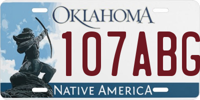 OK license plate 107ABG