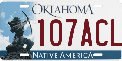 OK license plate 107ACL