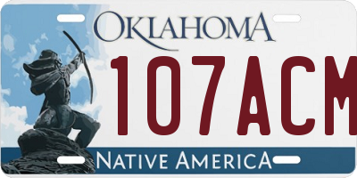 OK license plate 107ACM
