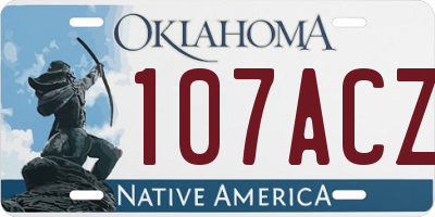OK license plate 107ACZ