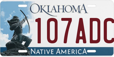 OK license plate 107ADC