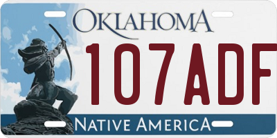 OK license plate 107ADF