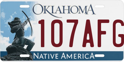 OK license plate 107AFG