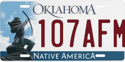OK license plate 107AFM